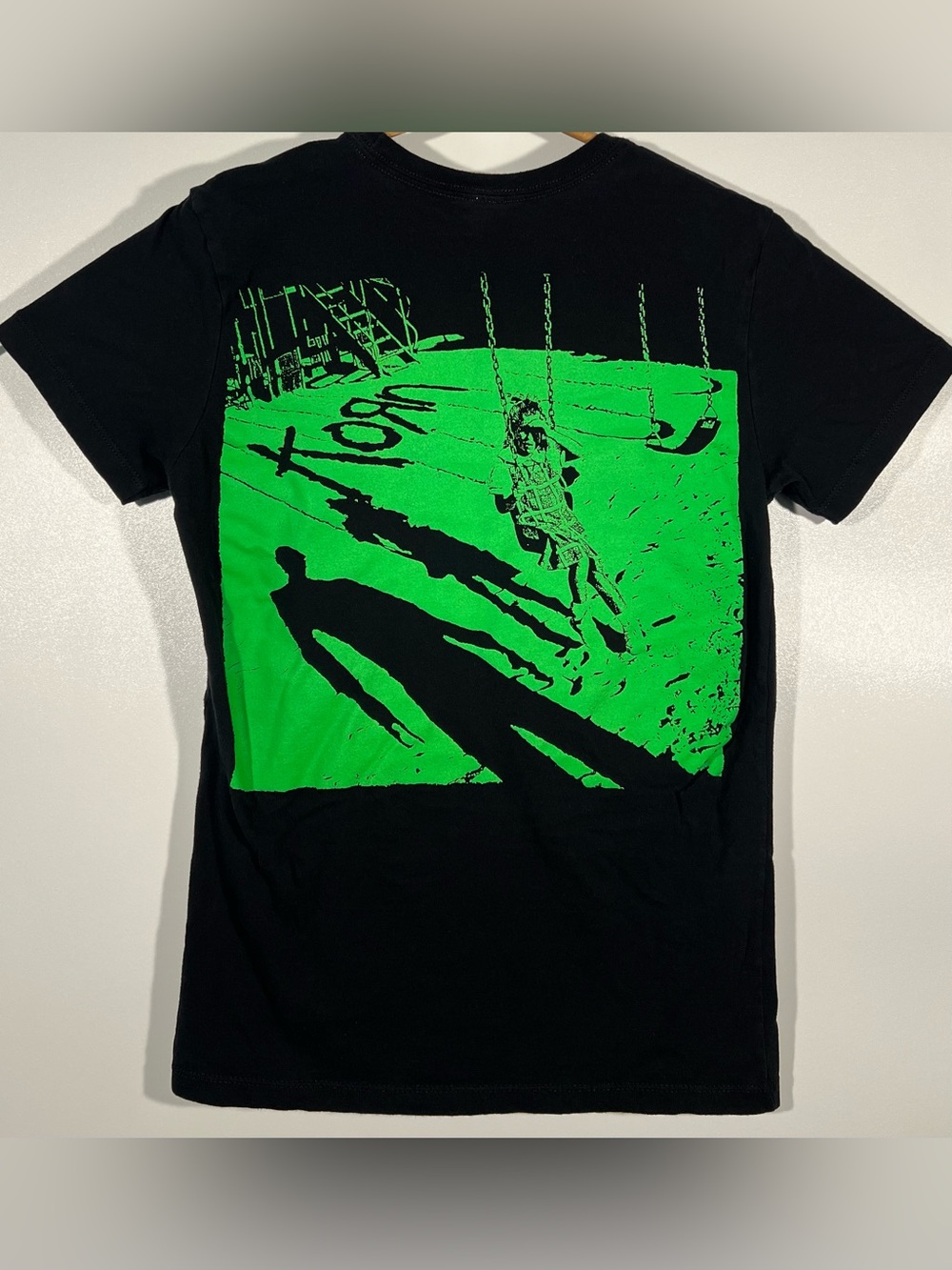 Korn Self Titled Album Cover Black And Green Double Sided Shirt Sz Small Metal